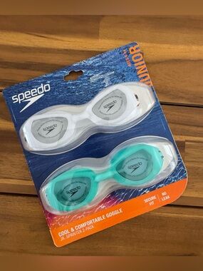 Speedo Junior Swim Goggles 2-Pack - White & Teal